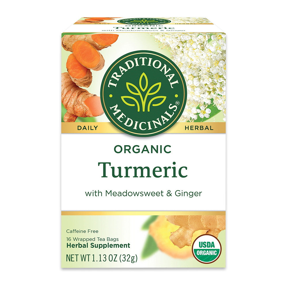 Traditional Medicinals Tea, Organic Turmeric with Meadowsweet And Ginger Tea Bags, 16 Ct
